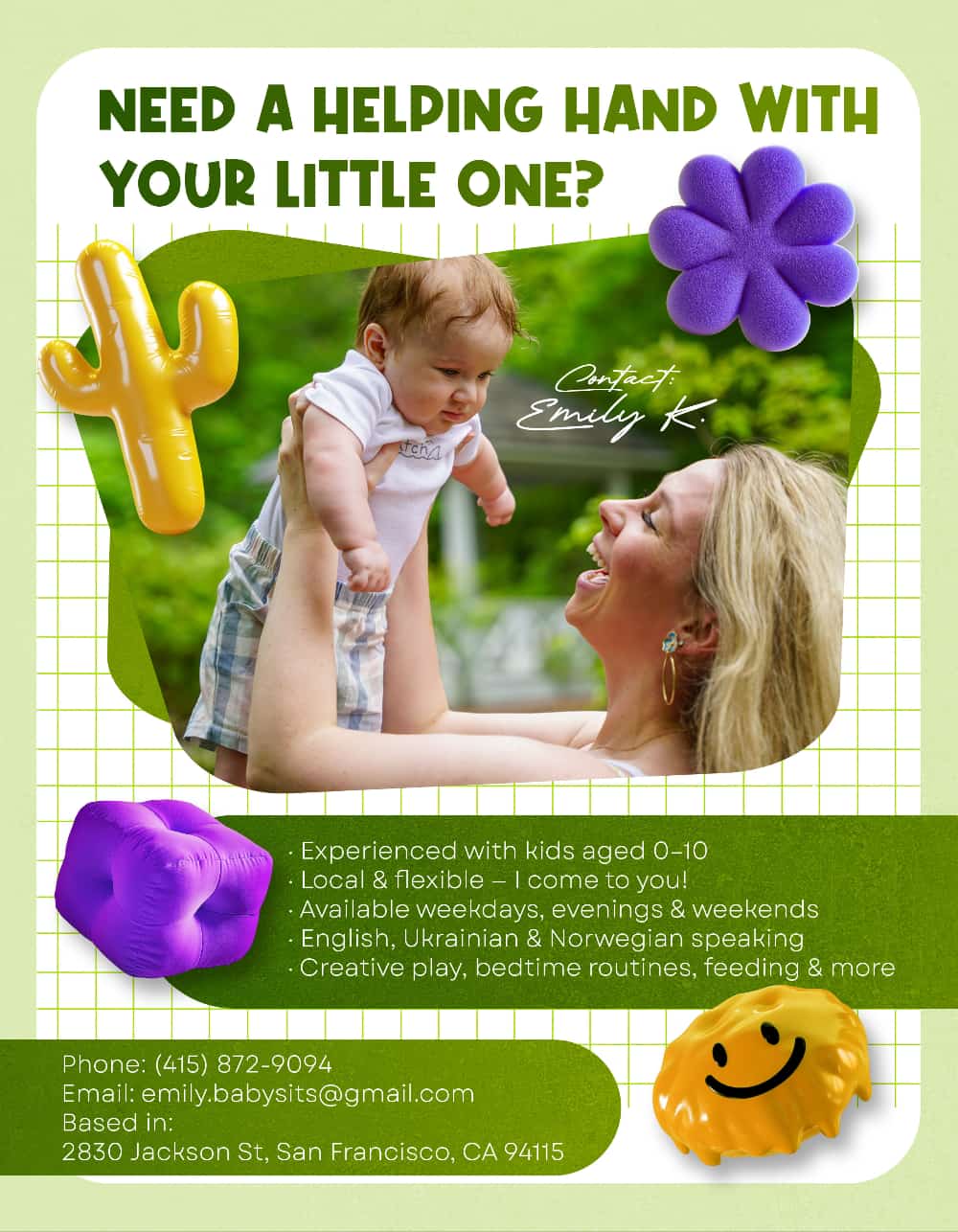 Baby Sitting Flyer Template – Editable PSD for Babysitter & Child Care Services