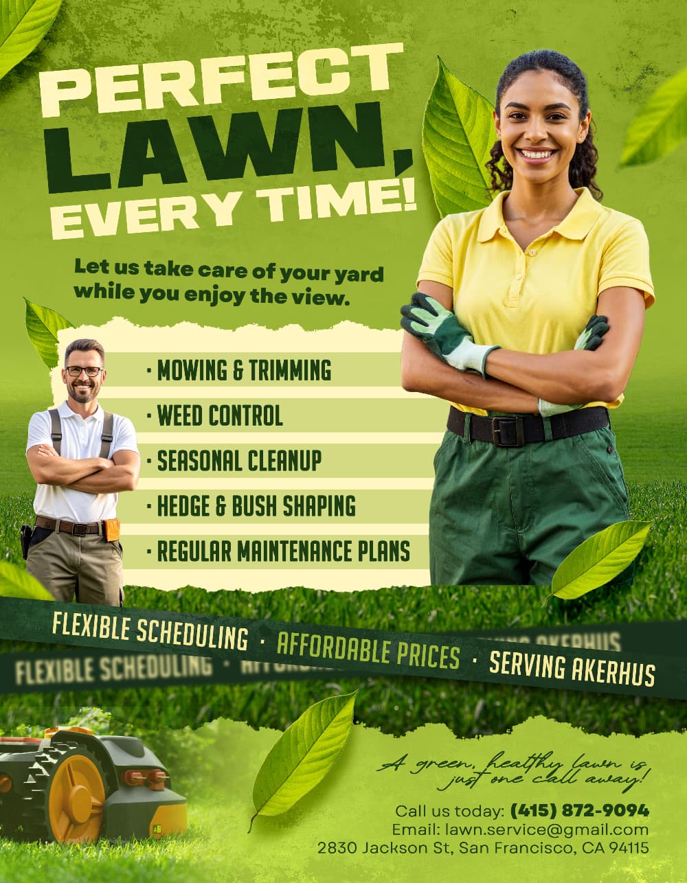 Perfect Lawn Care Flyer Template – Editable PSD for Gardening & Landscaping Services
