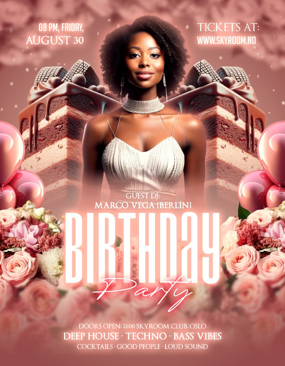 Birthday Club Event Flyer Template – Editable PSD for Nightclub Birthday & DJ Party