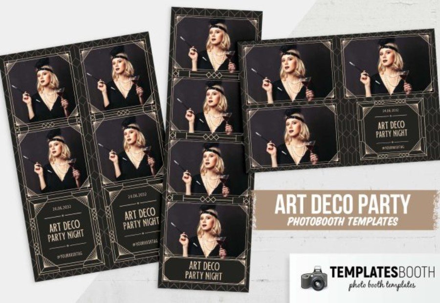 Art Deco Party Photo Booth Template for Photoshop