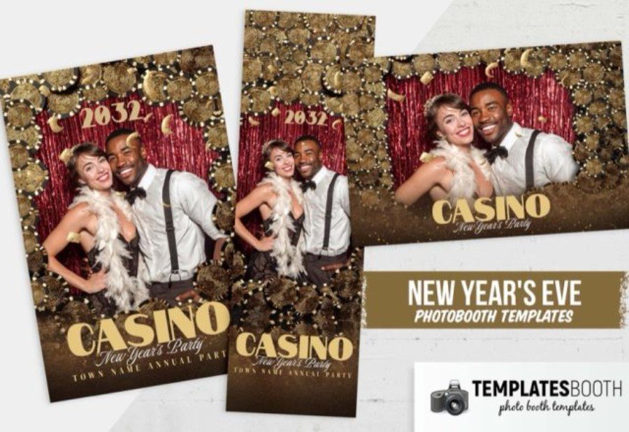 Casino Chips Photo Booth Template for Photoshop