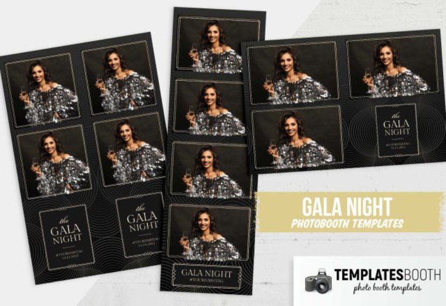 Gala Night Photo Booth Template 2 for Photoshop