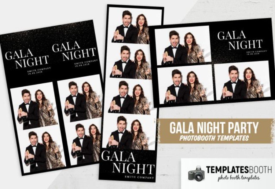 Gala Night Photo Booth Template for Photoshop