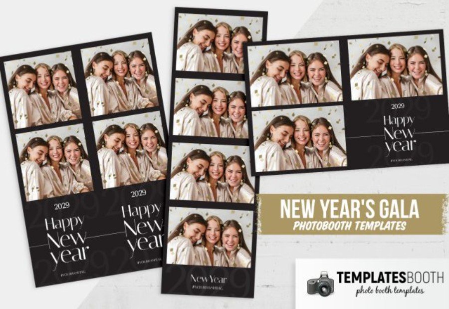 New Year’s Eve Gala Photo Booth Template for Photoshop