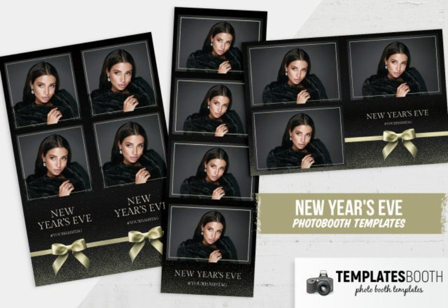 New Year's Eve Photo Booth Template for Photoshop