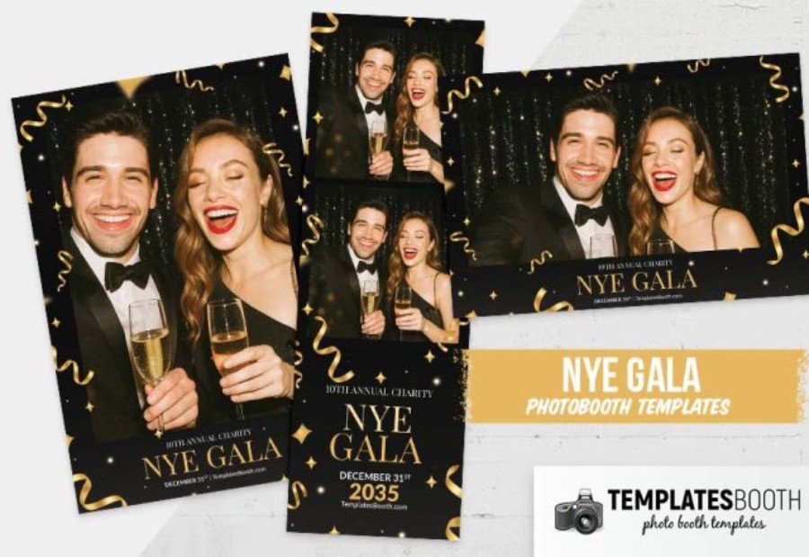 NYE Gala Photo Booth Template for Photoshop