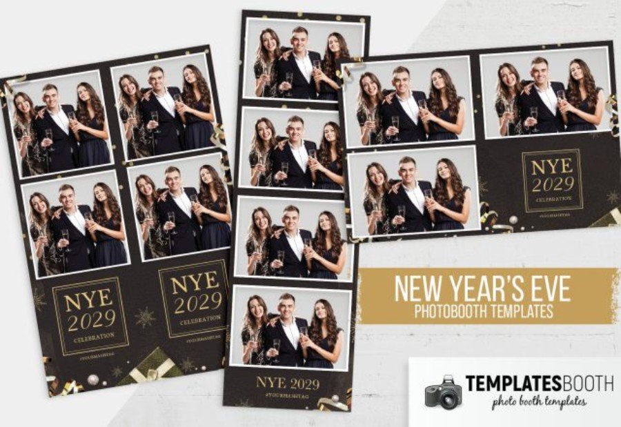 NYE Photo Booth Template for Photoshop